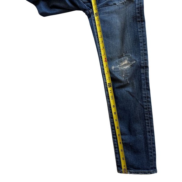 MOUSSY Vintage Distressed Lancaster Skinny Dark Blue Denim Jeans SZ 25 - Picture 10 of 13
